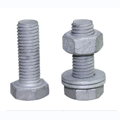 تركيبات خط الطاقة من الصلب الكربوني على الساخن مزورة HDG Hex Bolt and Nut Grade 6.8